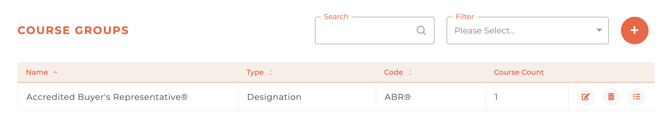 Course Groups | Tangilla AMS Documentation
